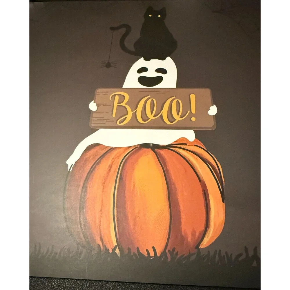 Halloween Cat Web Ghost Pumpkin Black Coterie Studio Cork Placemat Set of 4